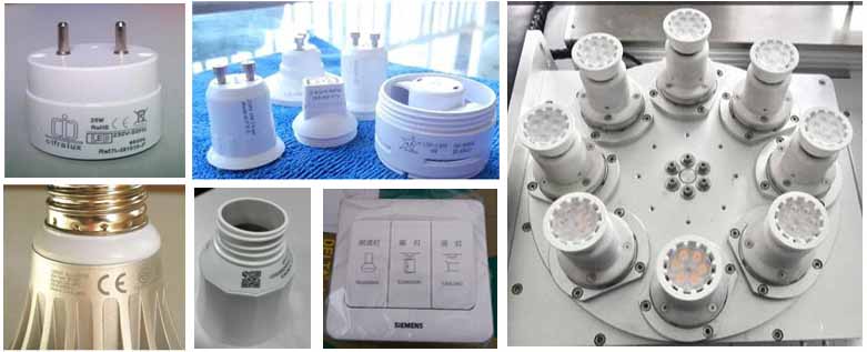 如何在LED燈具，燈具燈頭上進行激光打碼？選用冠力激光燈具激光打碼機